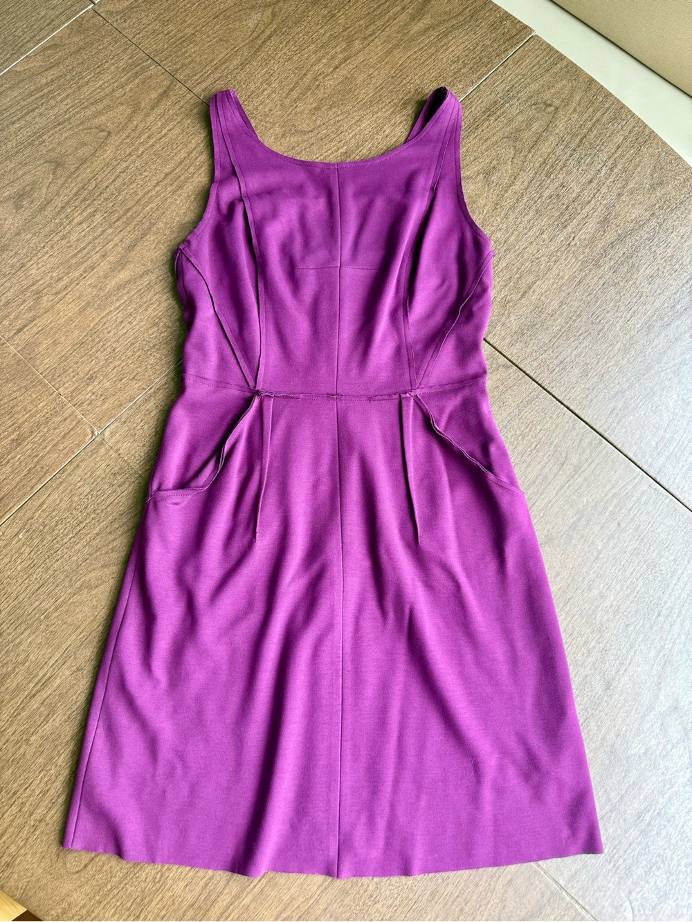 Milly Purple Stretch Exposed-Seam Mini Dress